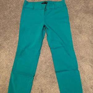 Size 10 limited teal ideal crop pants with stretch